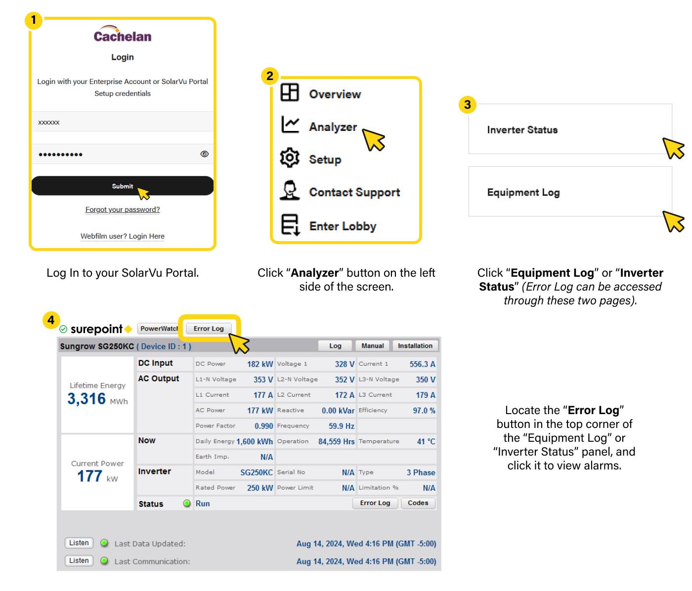 Combiner-LowCurrent Alarm Email Example